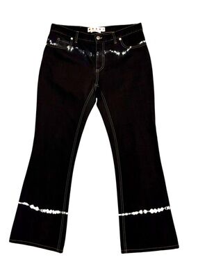Marni Black Tie-Dye Garment-Dyed Bull Denim Flare Jeans IT 42 Italy